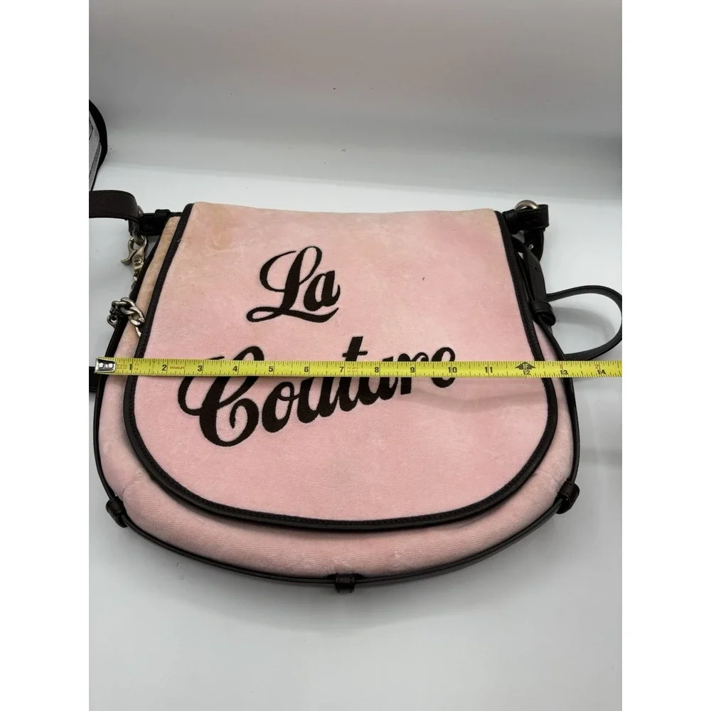 Juicy Couture Vintage Pink Messenger‎ Bag La Couture Velour Dangle Charm
